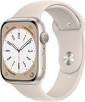 Apple Watch Series 8, 45 мм, корпус из алюминия цвета «сияющая звезда», спортивный ремешок цвета «сияющая звезда»